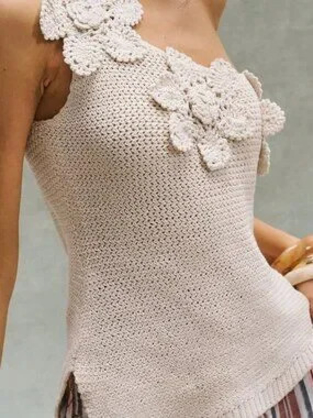 ZARA Apricot Boho Women's Sleeveless Knit Top